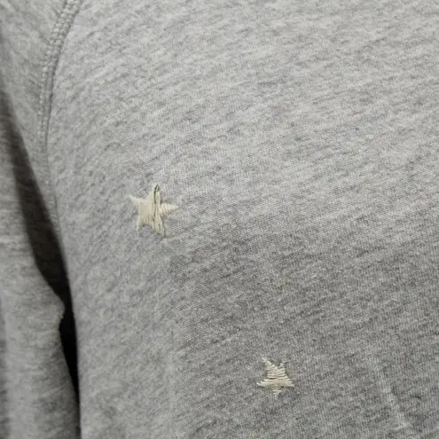 n:philanthropy Star Embroidered Terry Sweatshirt Gray White Cotton Blend Small