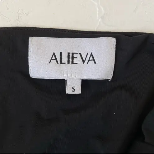 ALIEVA Dasha one shoulder black mini fit dress size S