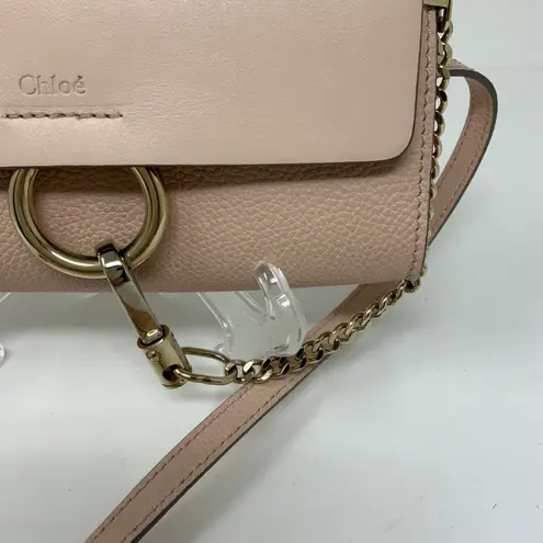 Chloé Chloe Faye Mini Genuine Leather Pink Neutral Gold Hardware Shoulder Crossbody