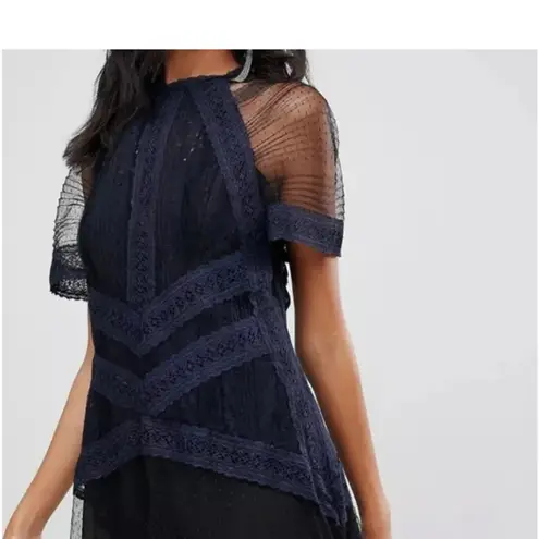 ALLSAINTS Lace Panel Midi Dress