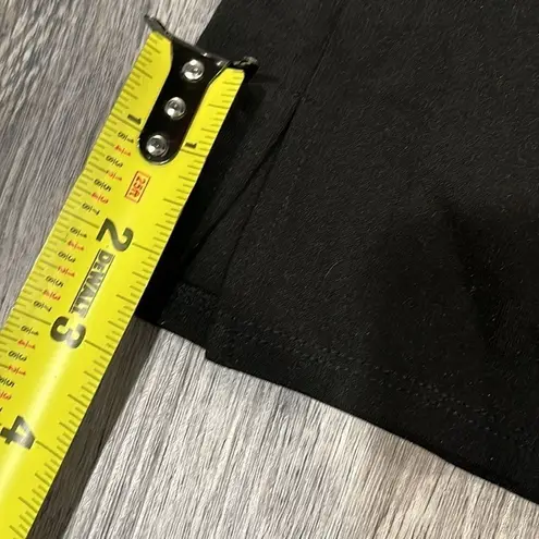 Lysse black stretch dress cropped pants with small side ankle slit hem - S