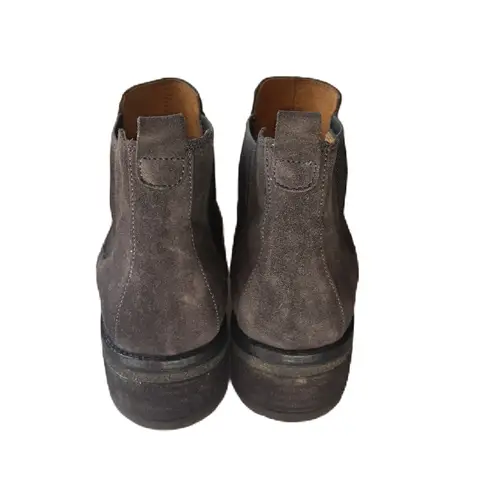 Gabor Charcoal Gray Grey Pepper Suede Chelsea Ankle Boots Pull On Elastic Bootie Size 7