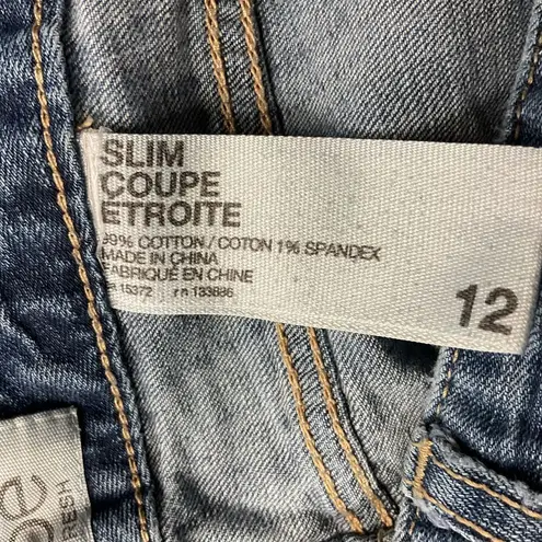 Joe Fresh Women's Mid Rise Skinny Jeans Size 12 Medium Wash Blue Denim