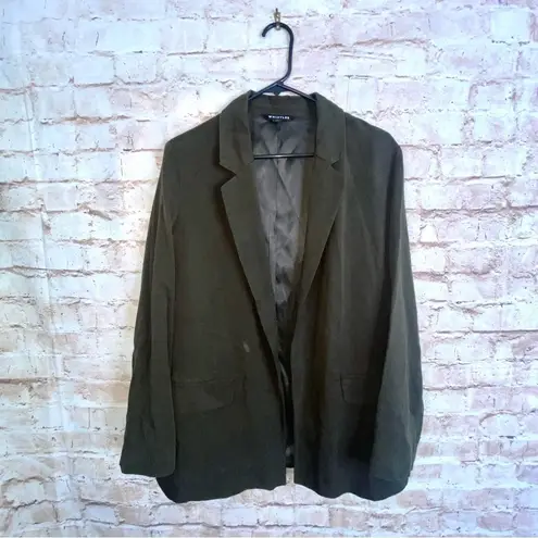 Whistles Khaki Rylee Relaxed Blazer in Khaki Green Size 2