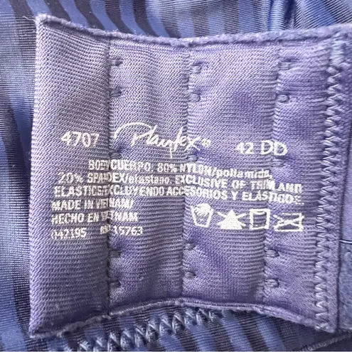 PLAYTEX Secrets Perfectly Smooth Full Coverage Wireless Bra Size 42DD Blue Satin