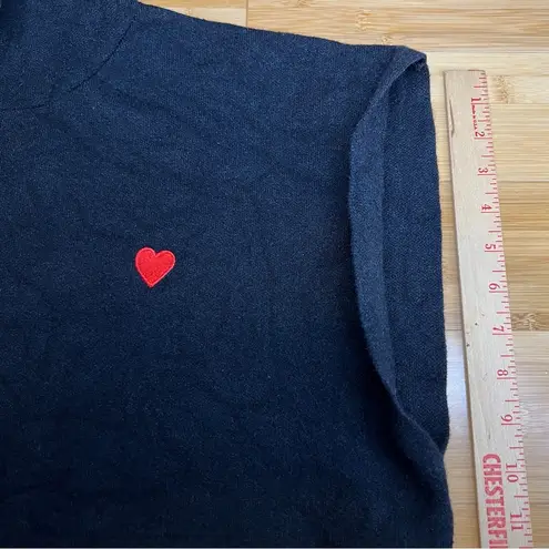 Yummyyoung Women Black Mini Heart Sleeveless minimalist Sweater Hoodie Vest|SZ:L Size L