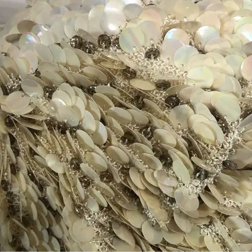 Vintage Handmade Beaded Sequin Beret Hat Gold