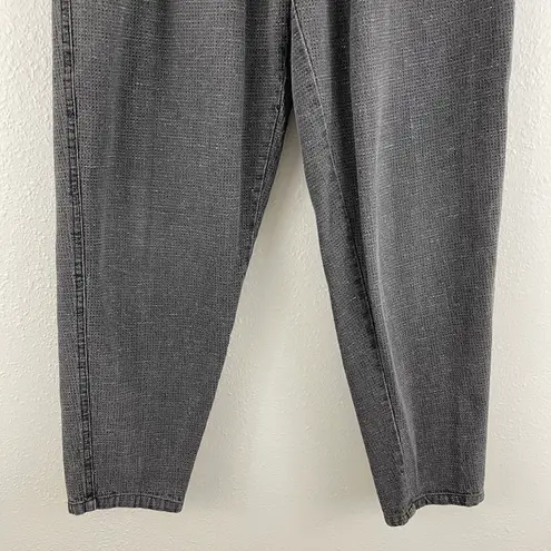 Vintage 90s Dark Grey Black High Rise Grunge Pleated Tapered Leg Trouser Pants Gray Size 8
