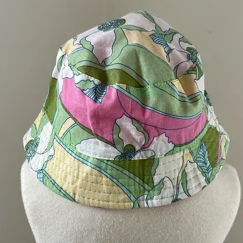Greenbriar Pink/Green/White Floral Print Bucket Hat Pink