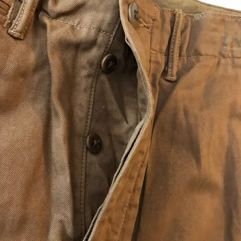 RE/DONE Womens 90s Trouser Pants Button Fly Twill Washed Sienna Brown 26