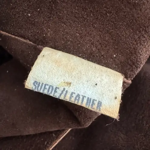 Vintage Embroidered Leather Boho Hippie Kerry Grima Flare Pants Brown Size S