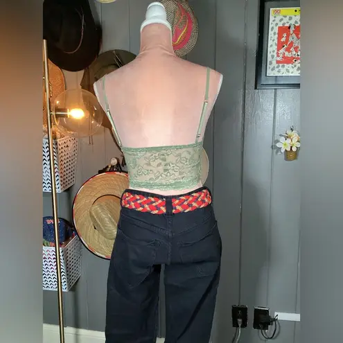 Vintage Braided Belt Small (red, brown, & tan) Red