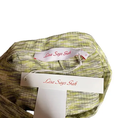 Lisa Says Gah Lisa Says Gah Josie Ribbed Space Dye Flare Pants Honeydew Green Size Small