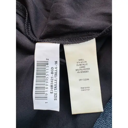 Eliza J Women's Metallic Eyelash Lace Midi-Dress, Black/Gold, Size 16, NWOT