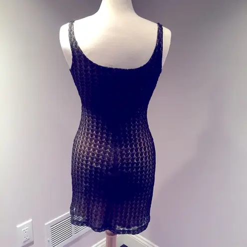 Bisou Bisou Black Lace Overlay Dress