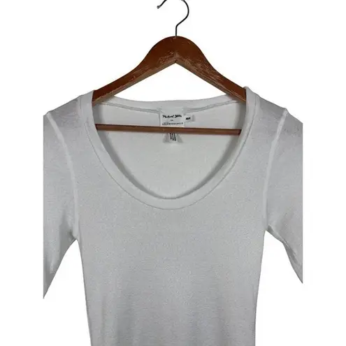 Michael Stars For Anthropologie XS/S Metallic Shine White Scoop Neck Top Size undefined