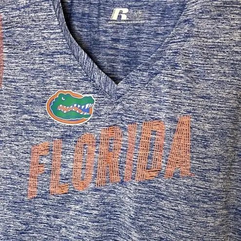 Russell Athletic University of Florida Gators Blue V-Neck Tee Size Large