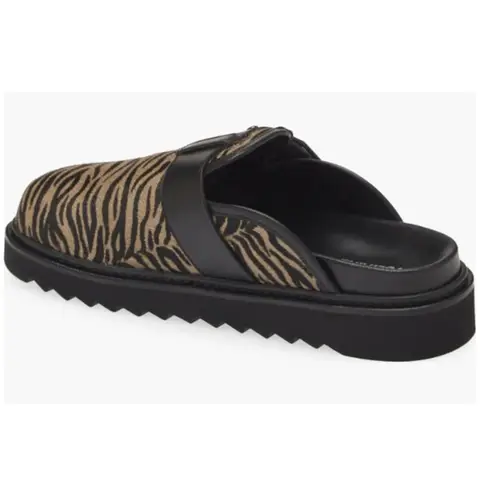 Zadig & Voltaire Alpha Zebra Print Genuine Calf Hair Mules