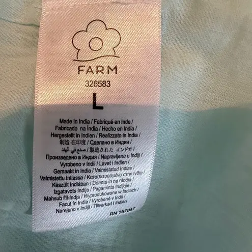 Farm Rio Blue Spring Bananas Midi Dress Size Large Tropical Vacation Casual