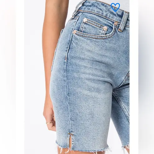 Free People NWT  We The Free Avery Bermuda Denim Jean Short Size 25 Pacific Blue