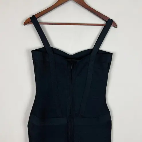 Bandage Dress Large Black Bodycon Midi Sexy Cocktail Sleeveless Hourglass L