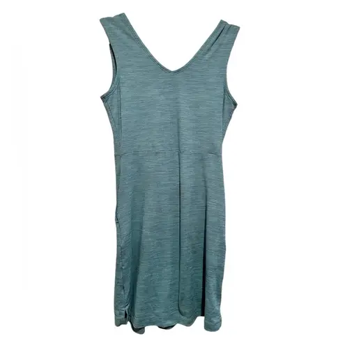 TOAD & CO TECH TOMBOY HEATHER GREEN VNECK SLEEVELESS DRESS XS