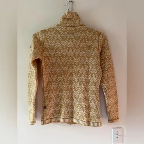 Fjallraven Snow Cardigan W in Dune Beige Yellow Size XS Wool Full Zip