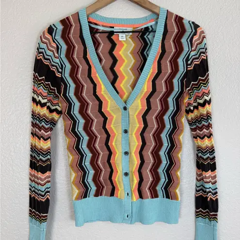 Missoni x Target Zig Zag V Neck Cardigan Sweater XS $65 Blue