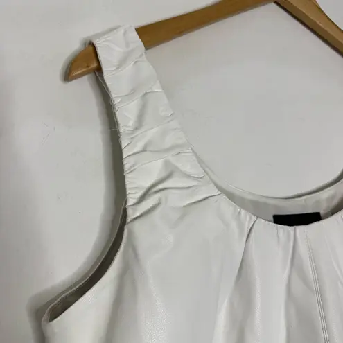 Dolce Cabo Faux Leather Sleeveless Top White Size Large