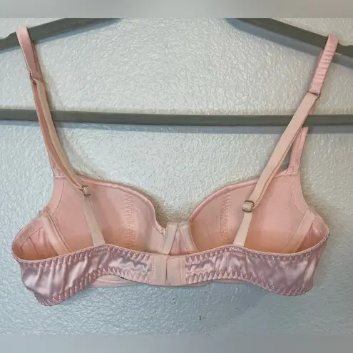 PLAYBOY by Coco de Mer Pinup Catch Me Satin Underwired Bra Baby Pink Size 32 B