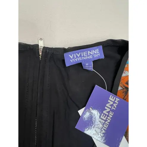 Vivienne Tam NWT Womens Size M Multi Abstract Asymmetrical Sleeveless Blouse