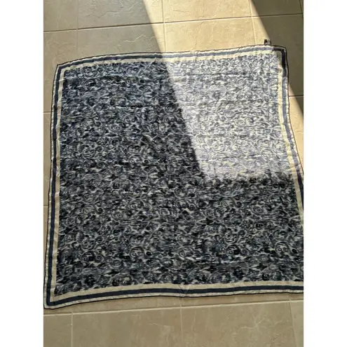 Loro Piana Scarf Stole Wrap Womens Blue Cashmere Silk Blend Italy Luxury Classic