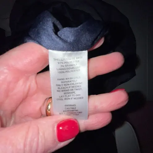 1901 navy & white ruffle hem plaid dress 8