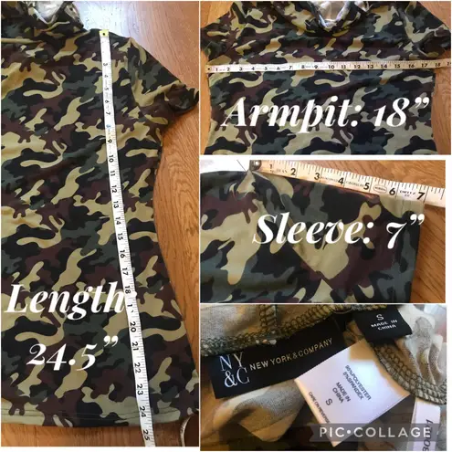 Ny&co NY&C Camo Print Short Sleeve Mask Top size S