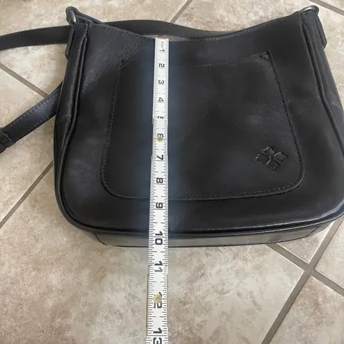 Patricia Nash Emeline Vintage Distressed Leather pure crossbody black EUC