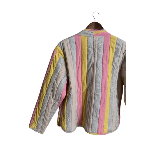 Rujuta Sheth Verona Reversible Jacket in Candy Stripe Womans Medium NWT Yellow