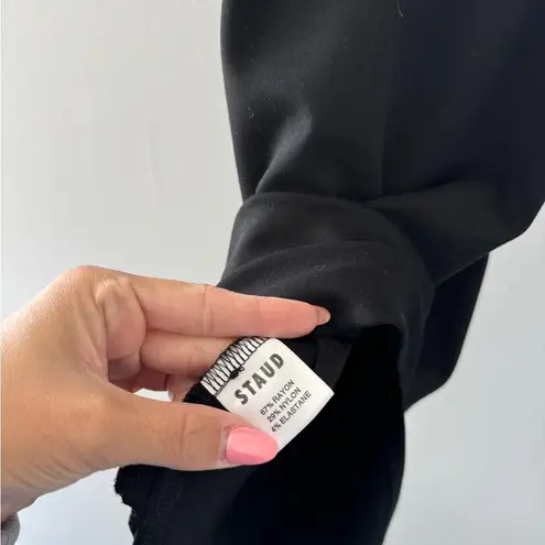 STAUD Dolce Midi Dress in Black XS