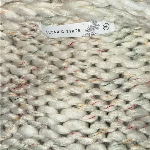 Altar'd State NWOT Altar’d State Oversized Chunky Cable Knit Cardigan - Cream Speckled Wool