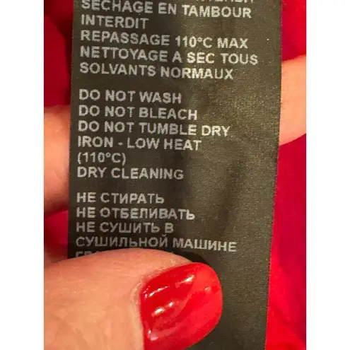 The Kooples Dress Women Large Red Velvet Animal Print Puff Sleeve Mini Party