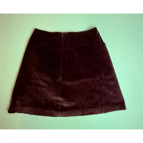 Banana Republic  Velvet Stretch Mini‎ Skirt, Dark purple brown , A-Line