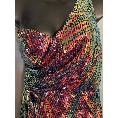 Hot & Delicious one shoulder sequin mini dress