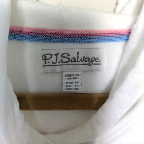 P.J. Salvage White and Pink Mountain Bound Ski Hoodie Sz M