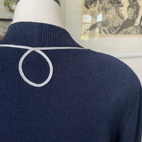 St. John Navy Blue Santana Knit 2pc Pant Suit M 6