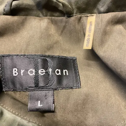 Braetan Hooded Anorak Jacket Olive Green Utility Lightweight Rain Coat Size L Size L