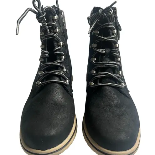 Cliffs by White Mountain Hearten Black Fabric Zip Buckle Bootie Boot 9 Wide New