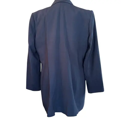 Eva Polini Couture Blazer Sailing Jacket Double Breasted Rhinestones Sz 12 VTG Blue