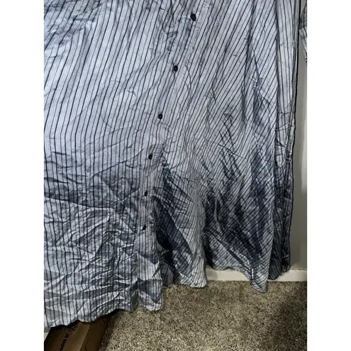 Faith Connexion Sky Stripe Silk Viscose Shirt Dress Suit Set NWT Size M NWT Blue Size M