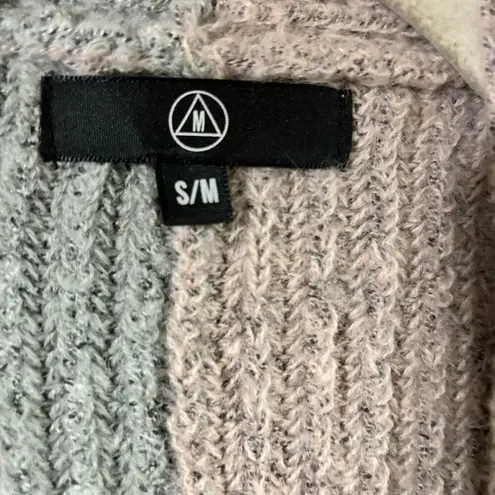 Missguided Cardigan Women Small Medium Multicolor Colorblock Open Chunky Sweater