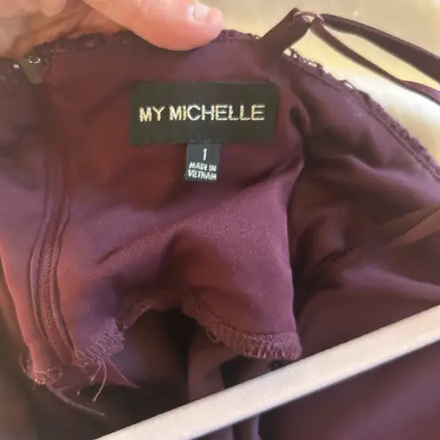 My Michelle  Purple Fit & Flare Strap HOCO Dress Sparkling Top Size 1 Homecoming - Image 3