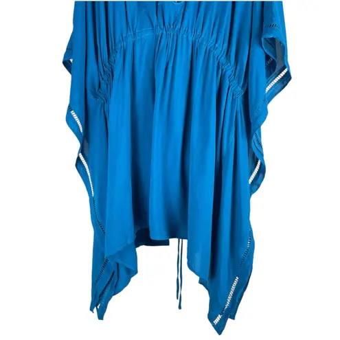 City Chic Sun Lover Swim Coverup Kaftan Embroidery Blue Size L/2X